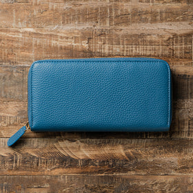 イタリアンレザー シュリンクレザー スキミング防止機能付き ラウンドファスナー 長財布