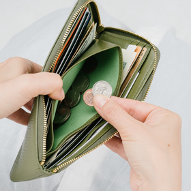 イタリアンレザー 薄型 L字ファスナー スリム 長財布