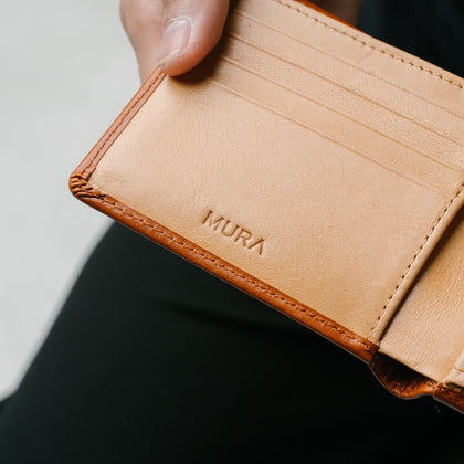 イタリアン/フルグレイン レザー スキミング防止機能付 二つ折り財布