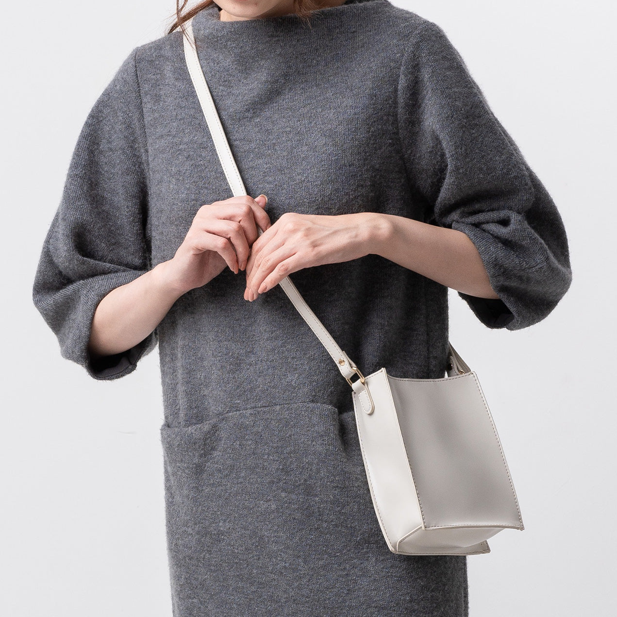 スプリットレザー スクエア ミニ ショルダーバッグ