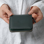 イタリア製ナッパレザー スキミング防止機能付き ラウンドファスナー 二つ折り財布