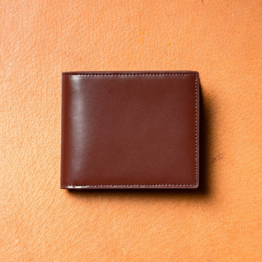 コードバン調/カーボン レザー box型小銭入れ 二つ折り財布