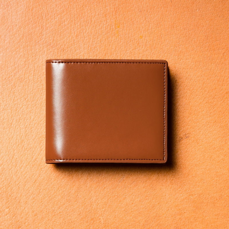 コードバン調/カーボン レザー box型小銭入れ 二つ折り財布