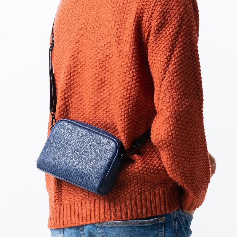 イタリアン/フルグレイン レザー スキミング防止機能付き ミニ ショルダーバッグ