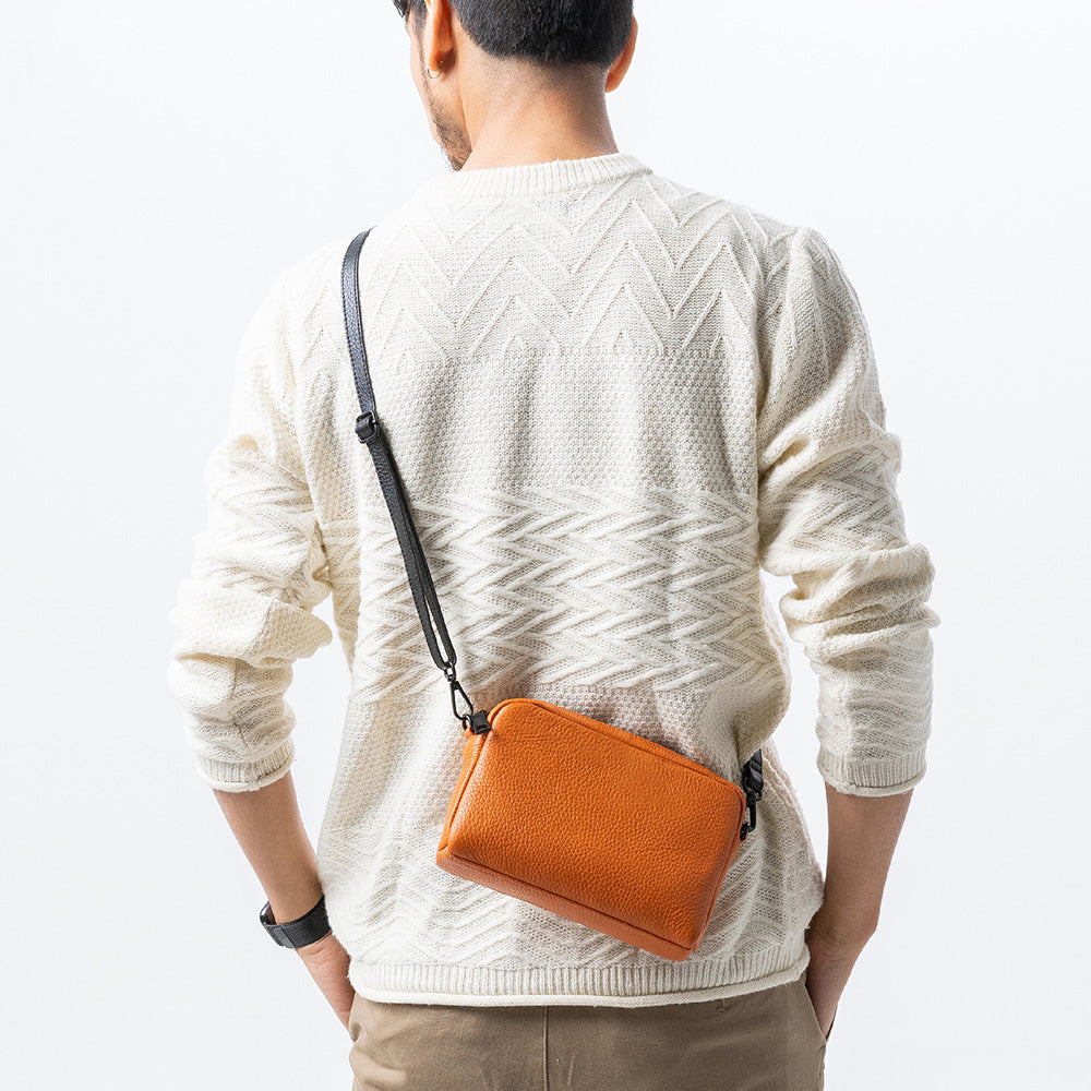 イタリアン/フルグレイン レザー スキミング防止機能付き ミニ ショルダーバッグ