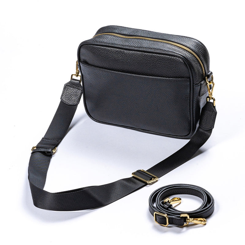 フルグレイン シュリンクレザー スキミング防止機能付き ショルダーバッグ