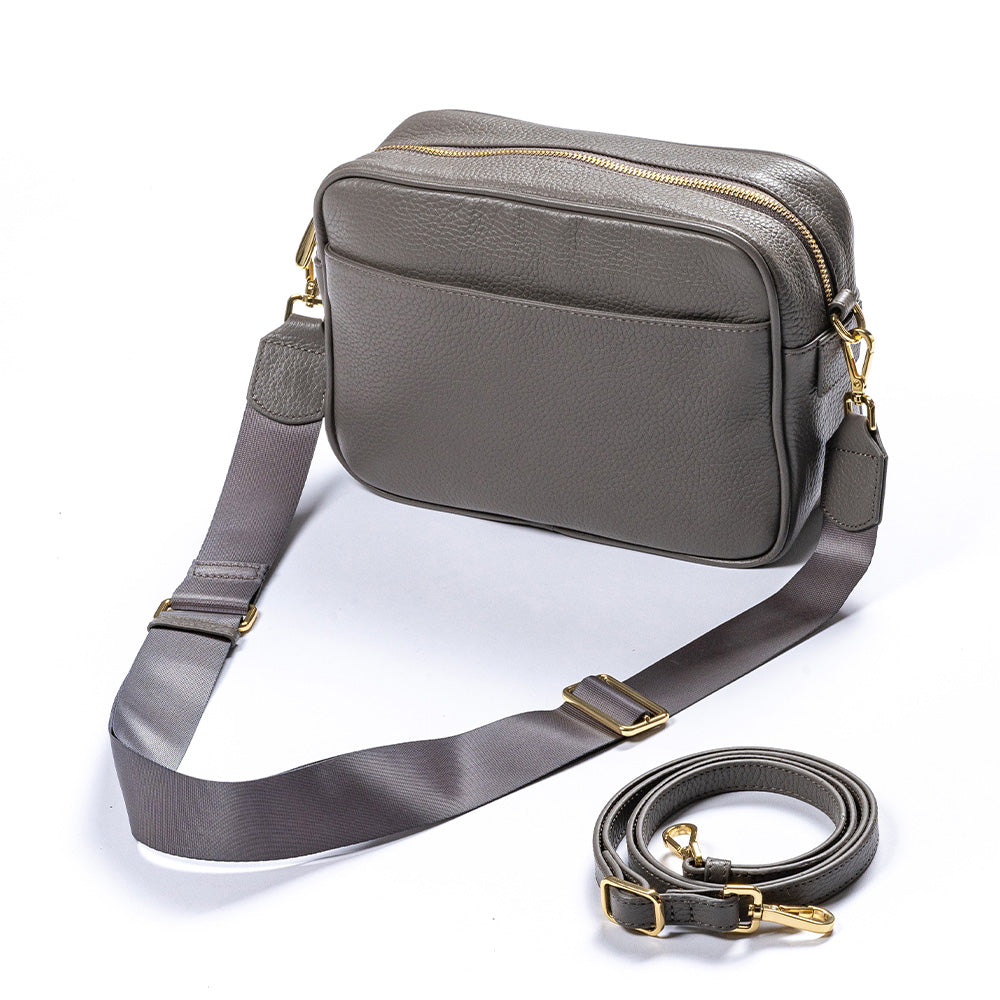 フルグレイン シュリンクレザー スキミング防止機能付き ショルダーバッグ