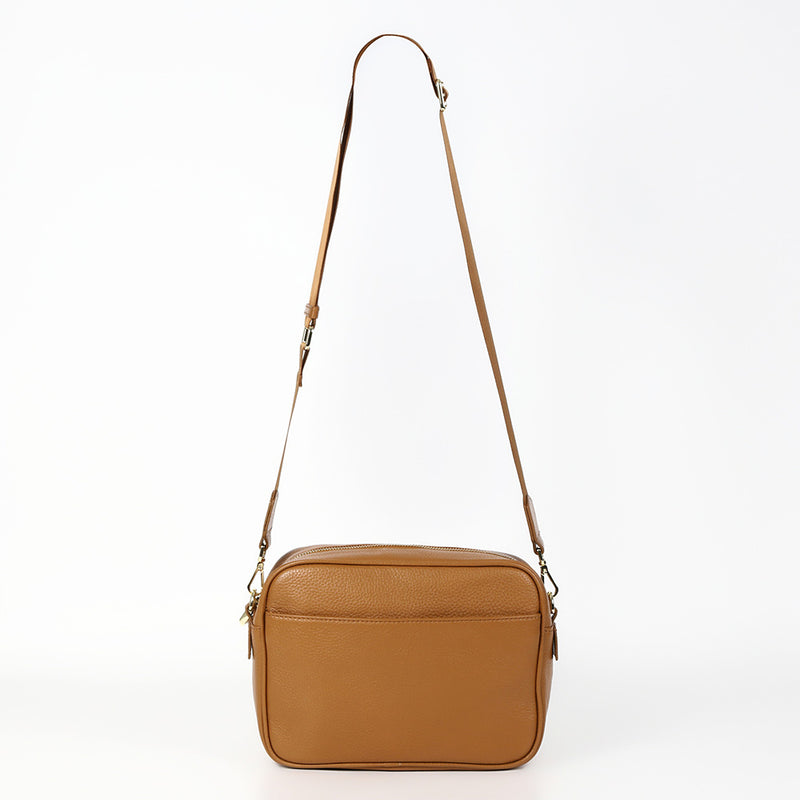 フルグレイン シュリンクレザー スキミング防止機能付き ショルダーバッグ