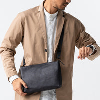 本革/フルグレインレザー スキミング防止機能付き サコッシュ ショルダーバッグ