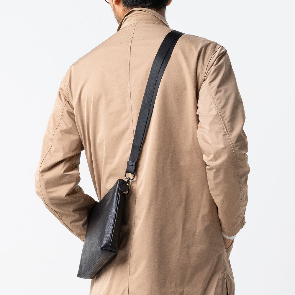 本革/フルグレインレザー スキミング防止機能付き サコッシュ ショルダーバッグ