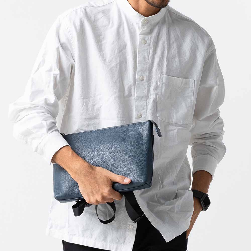 本革/フルグレインレザー スキミング防止機能付き サコッシュ ショルダーバッグ