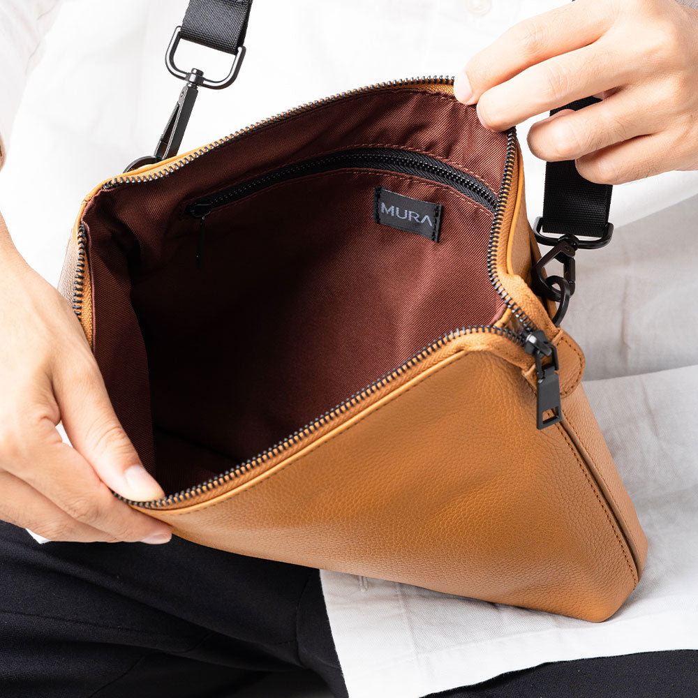 本革/フルグレインレザー スキミング防止機能付き サコッシュ ショルダーバッグ