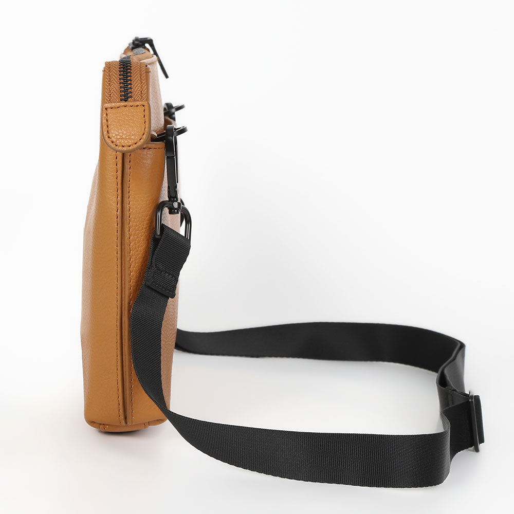 本革/フルグレインレザー スキミング防止機能付き サコッシュ ショルダーバッグ