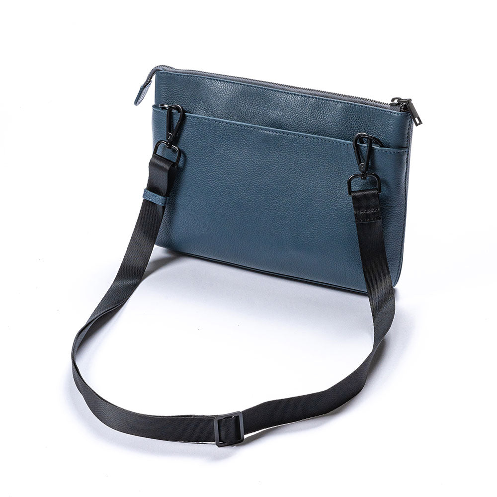 本革/フルグレインレザー スキミング防止機能付き サコッシュ ショルダーバッグ