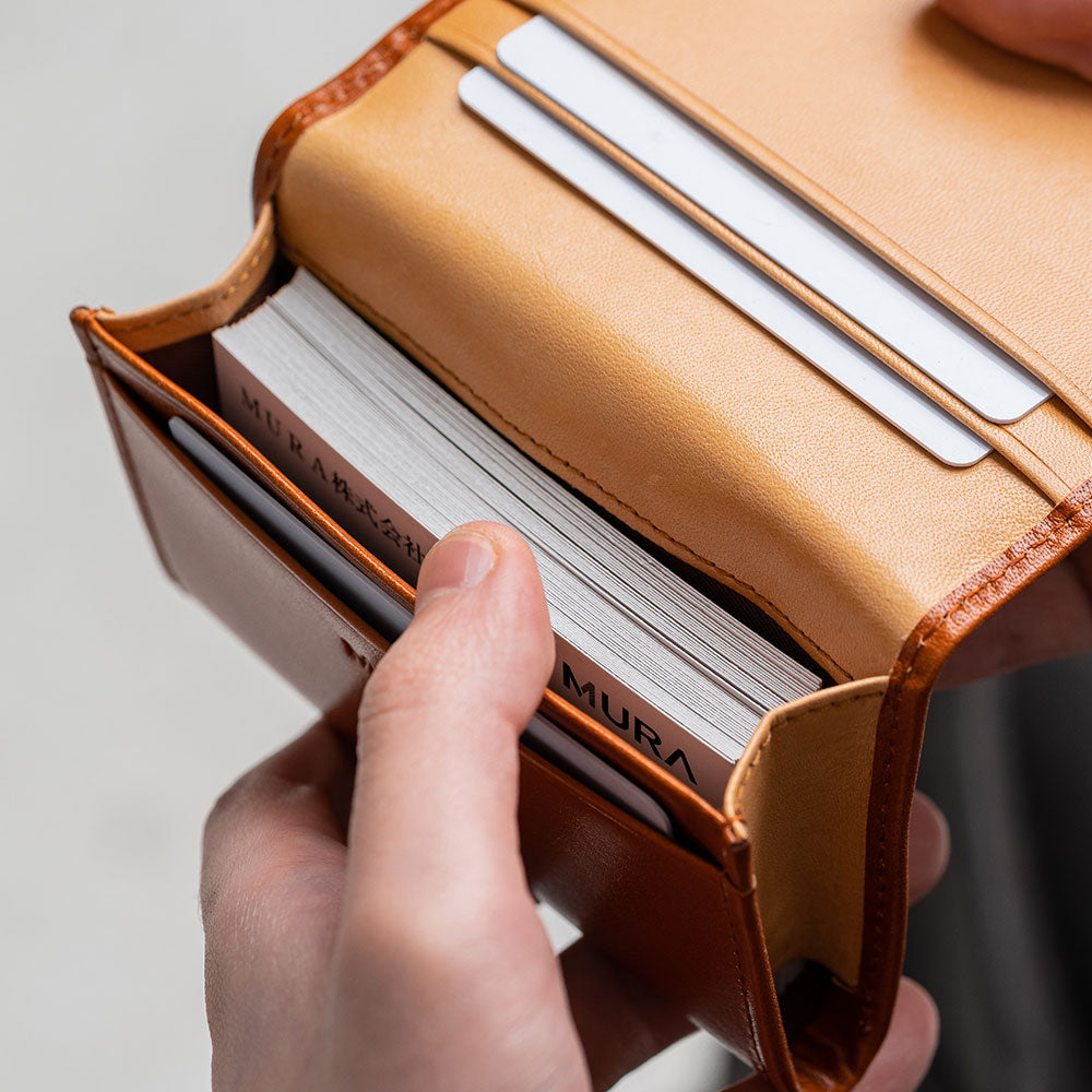 イタリアン/フルグレイン レザー 大容量 名刺入れ