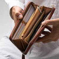 コードバン調 牛本革 フルグレイン スムースレザー YKKラウンドファスナー 長財布