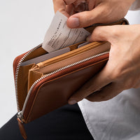 コードバン調 牛本革 フルグレイン スムースレザー YKKラウンドファスナー 長財布