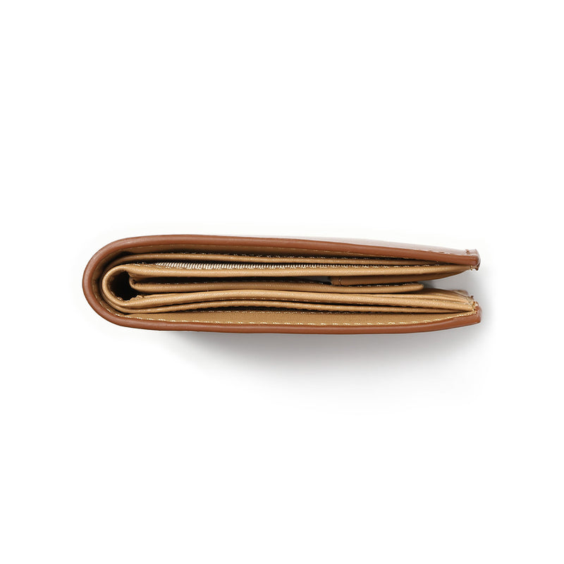 コードバン調 牛本革 フルグレイン スムースレザー ボックス型コイン収納 二つ折り財布