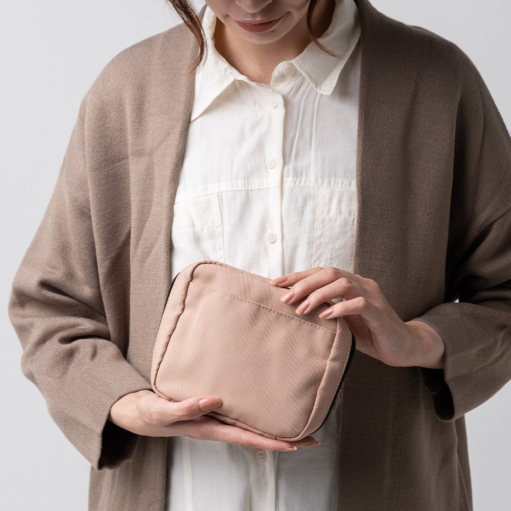 サスティナブル R-PET 撥水抗菌 中身が一目でわかる スクエア メイク 化粧ポーチ