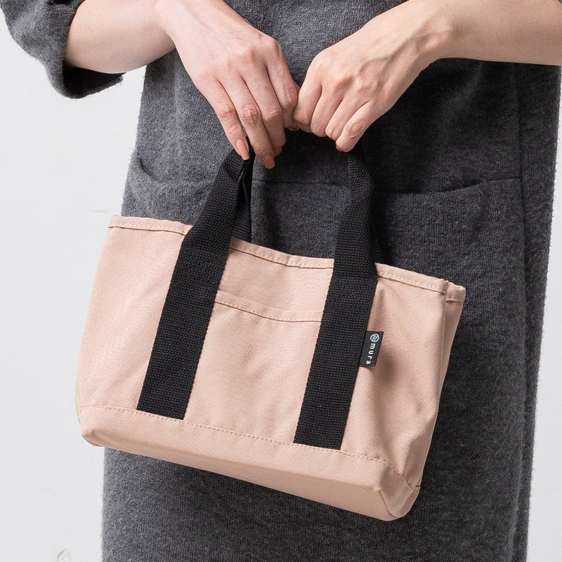 R-PET(リサイクルポリエステル) 撥水 抗菌 仕切り付き ミニ トートバッグ