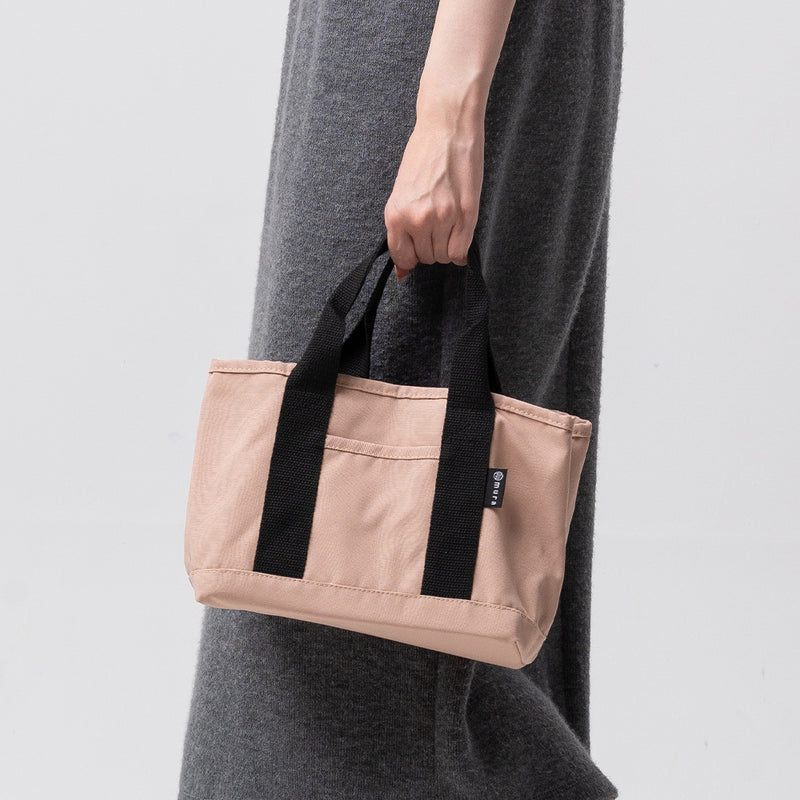 R-PET(リサイクルポリエステル) 撥水 抗菌 仕切り付き ミニ トートバッグ