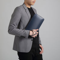 コードバン調/カーボン レザー L字ファスナー コンパクト クラッチバッグ