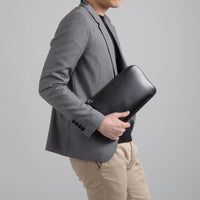 コードバン調/カーボン レザー L字ファスナー コンパクト クラッチバッグ