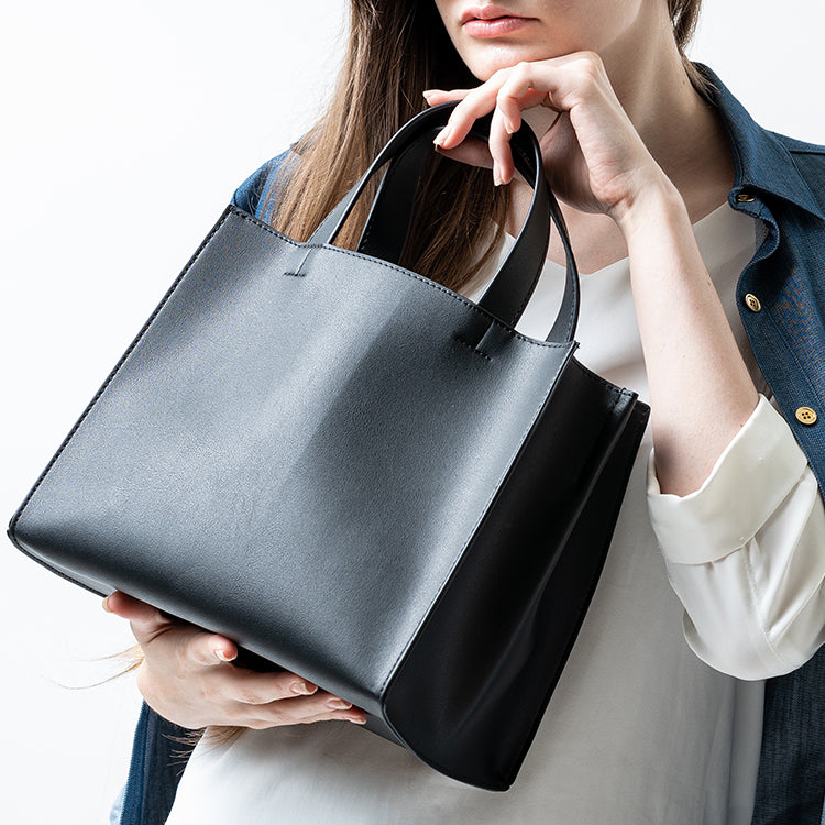 PUレザー スクエア ミニ トートバッグ