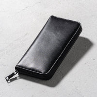 ラウンドファスナー ゴートレザー スキミング防止機能付き 長財布