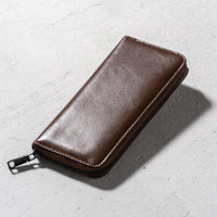 ラウンドファスナー ゴートレザー スキミング防止機能付き 長財布