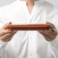 ラウンドファスナー ゴートレザー スキミング防止機能付き 長財布