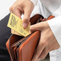 ラウンドファスナー ゴートレザー スキミング防止機能付き 長財布