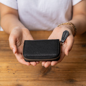 イタリア製シュリンクレザー スキミング防止機能付 じゃばら コンパクト カードケース