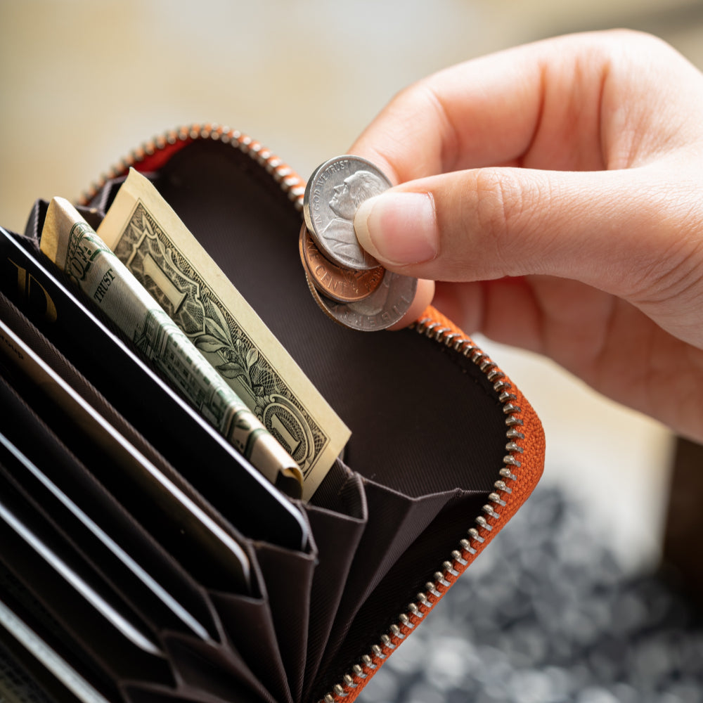 イタリア製シュリンクレザー スキミング防止機能付 じゃばら コンパクト カードケース