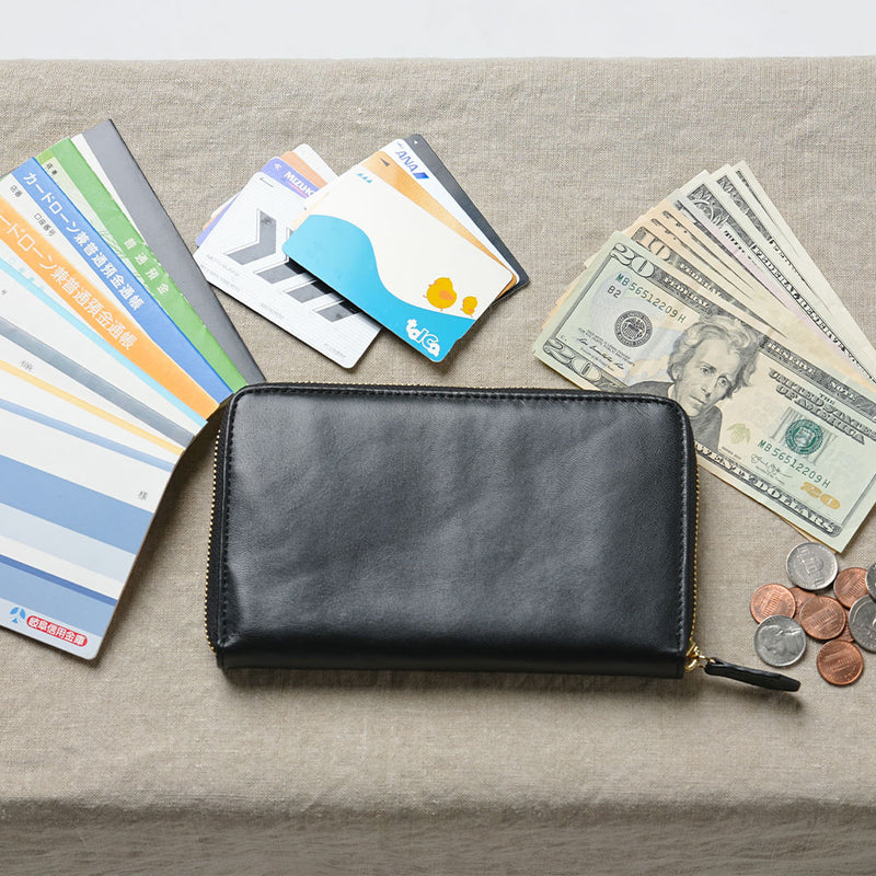 ゴートレザー スキミング防止機能付き 大容量 通帳ケース