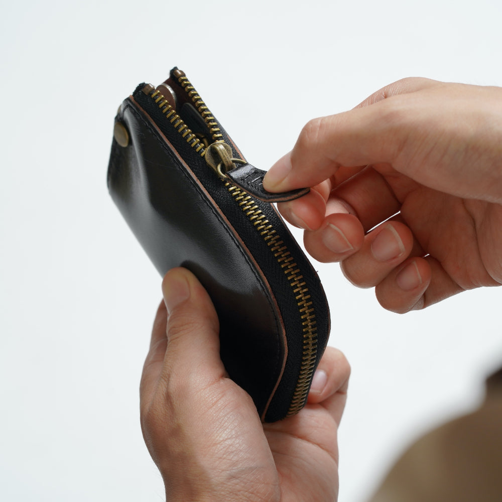 イタリアンレザー Ｌ字ファスナー カードキー対応 スマート キーケース