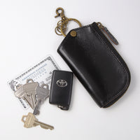 イタリアンレザー Ｌ字ファスナー カードキー対応 スマート キーケース