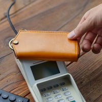 イタリアンレザー Ｌ字ファスナー カードキー対応 スマート キーケース