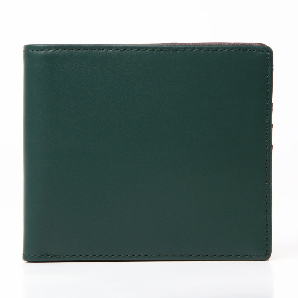 イタリアンレザー スキミング防止機能付き BOX型コイン収納 二つ折り財布