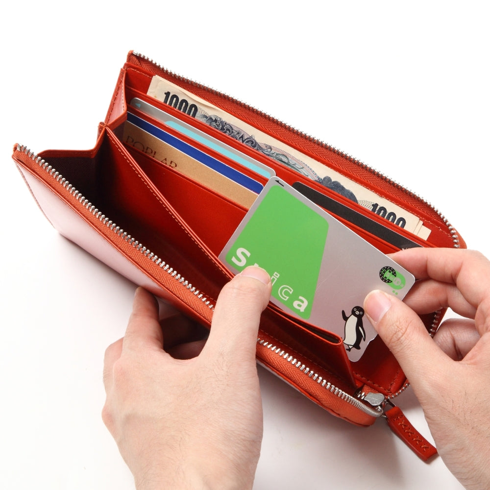 L字ファスナー スキミング防止機能付き 本革 長財布