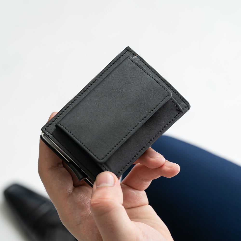 MURA ミニ財布 メンズ 三つ折り財布 RFID スキミング防止 スライダー