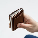 RFIDスキミング防止機能付 レザー 牛革 三つ折り ミニ財布